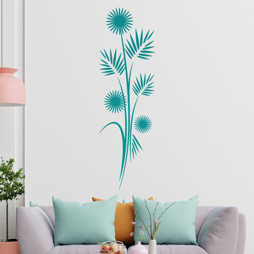 Distel - Blüten - Blätter Wandtattoo in 6 Größen - Wandaufkleber Wall Sticker - Dekoration, Küche, Wohnzimmer, Schlafzimmer, Badezimmer