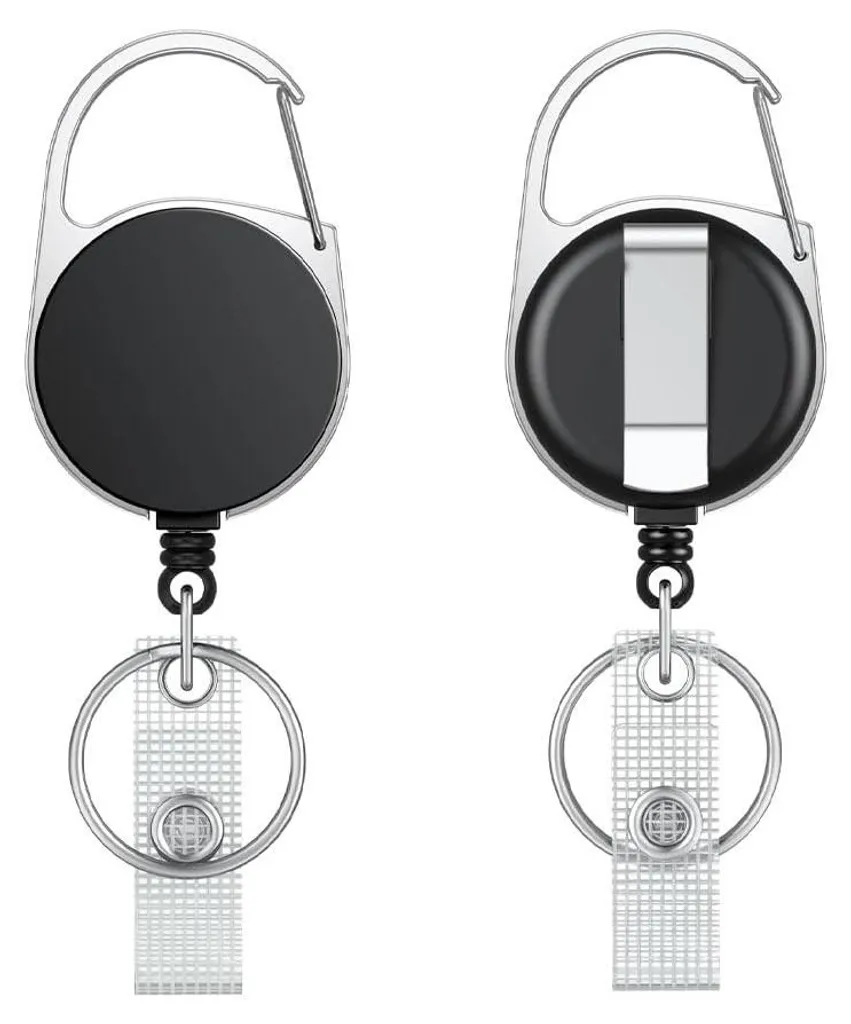 Porte-clés Rétractable à Clip avec Boîtier ABS et Ressort Haute Qualité