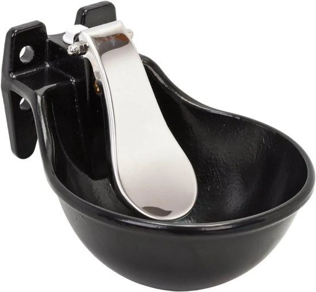 Bol abreuvoir bétail en fonte noire 22 cm pour écuries et fermes