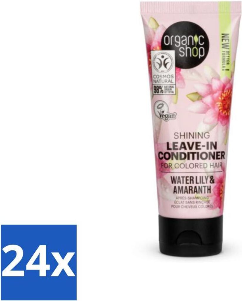 Organic Shop - Glänzender Leave-In Conditioner Wasserlilie & Amaranth - 75 ml - Vorteilspack - 24 Stücke