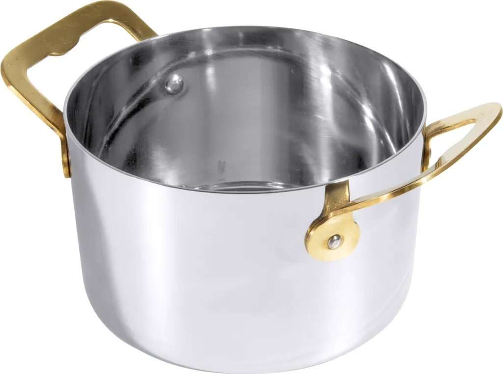 Cocotte di Design 12cm Acciaio e Ottone - Eleganza a Tavola