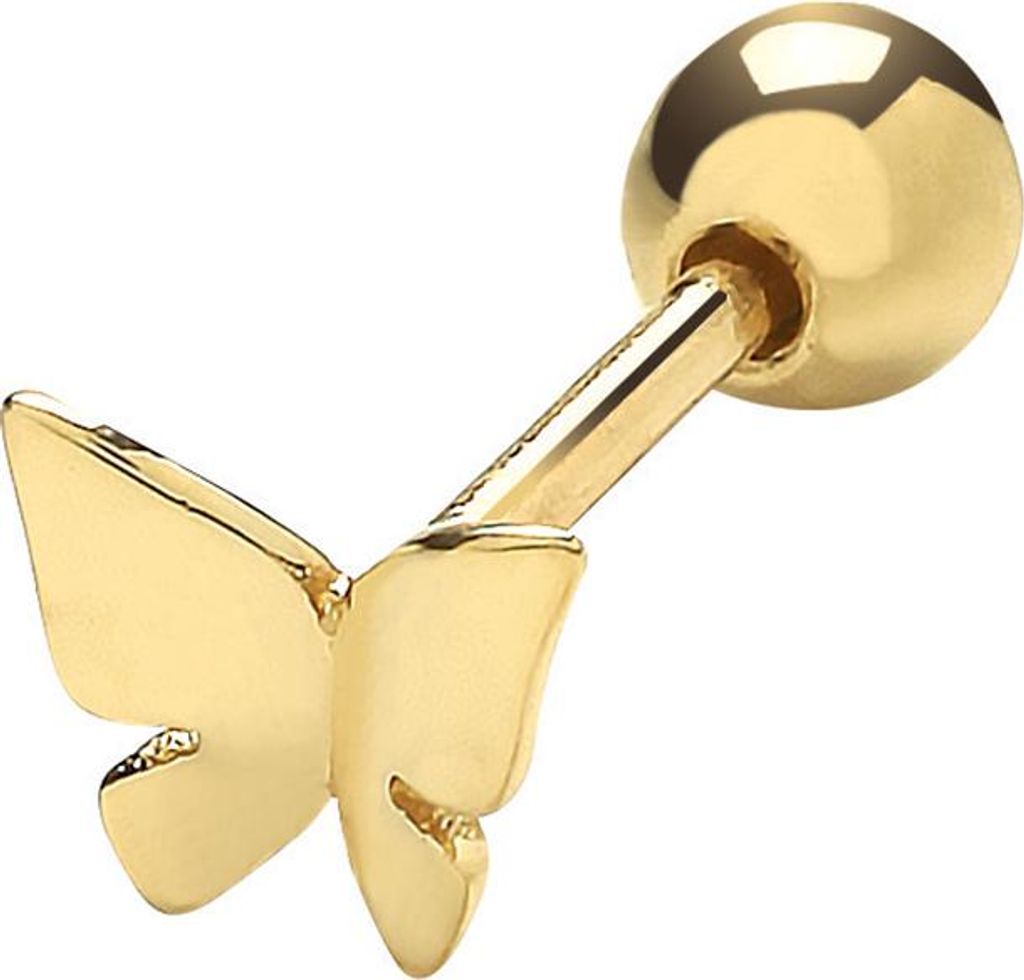 Süße 9 Karat (375) Gold Damen - Einzel Knorpel Ohrstecker - 4mm*4mm; TRS26124