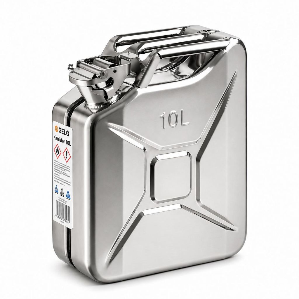 Edelstahl metalen jerrycan, 10 liter, UN-gekeurd, geschikt Productafbeelding 