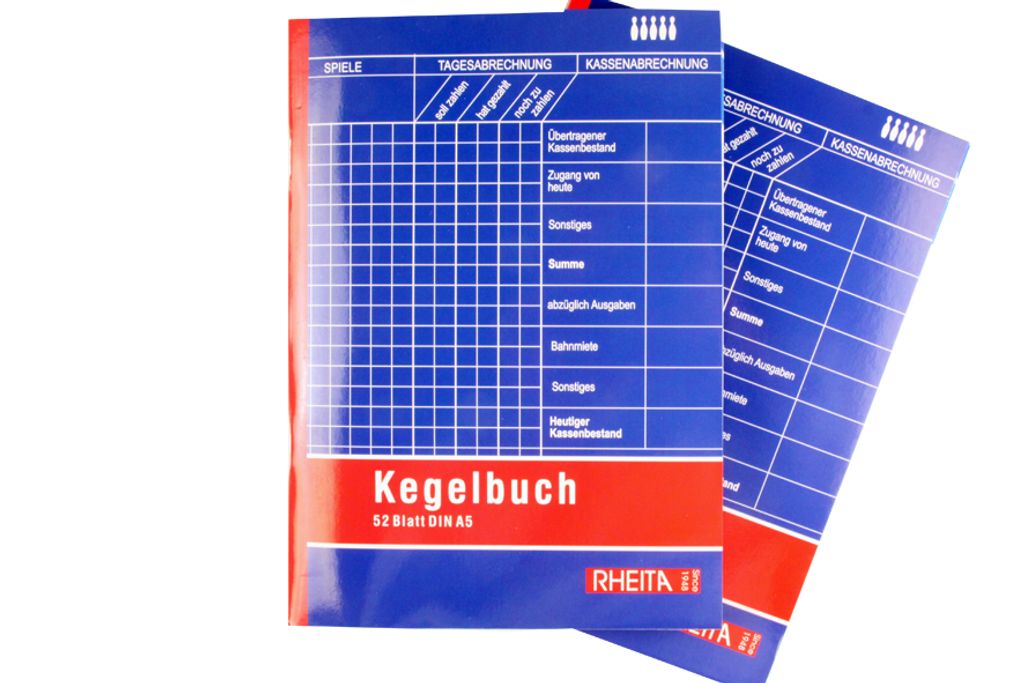 Kegelbuch DIN A5 farbiger Einband mit 104 bedruckten Innenseiten