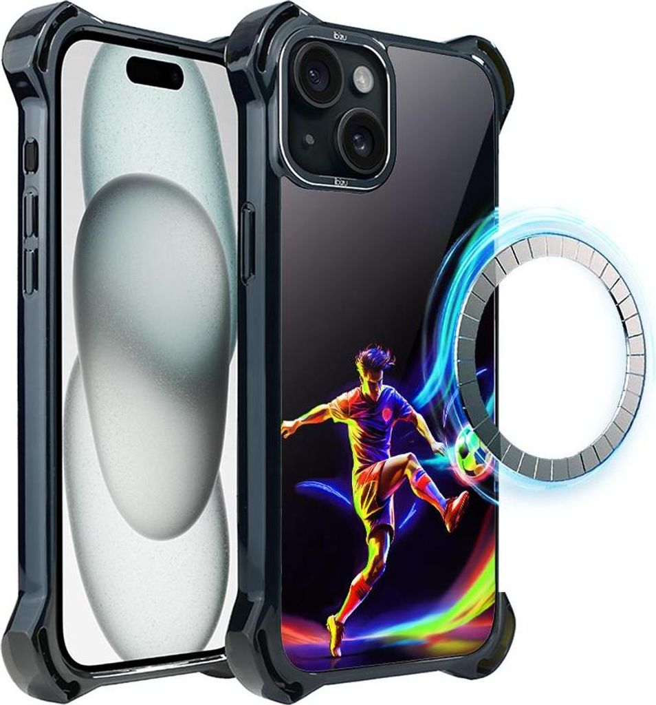 iPhone 15 Plus IBIZU DropGuard Ultra Case mit MagSafe, #ElectroMove, Im Rhythmus des Fußballs