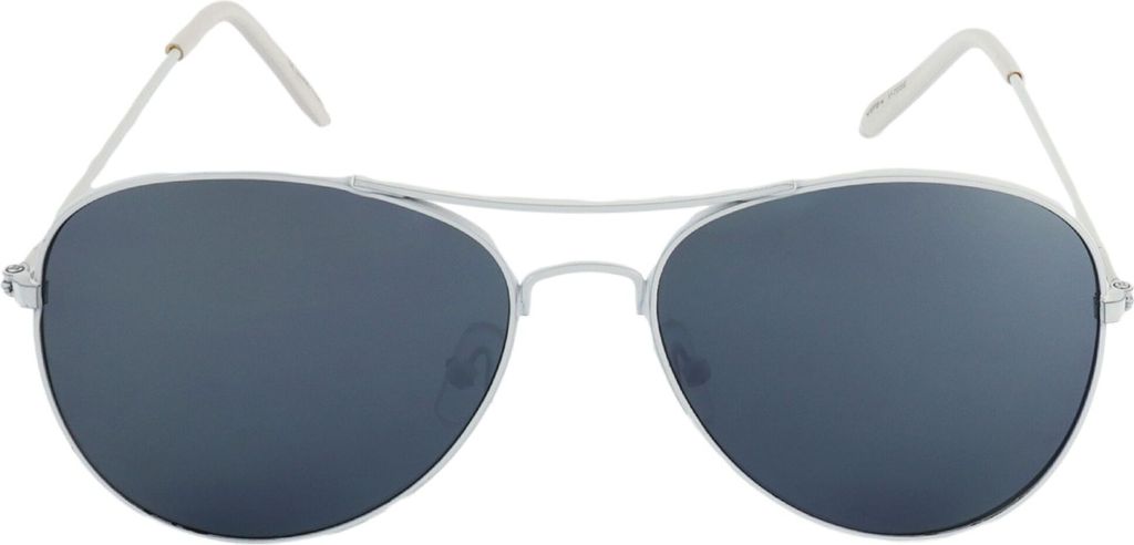 Pilotenbrille - Sonnenbrille - L - silber verspiegelt (weiß)