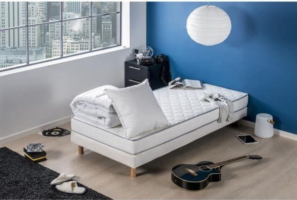 Matratzen Set 90x190 cm, Schaumstoff, 16 cm Dicke, Fest, Inklusive Bettdecke 140x200 cm und Kissen 60x60 cm