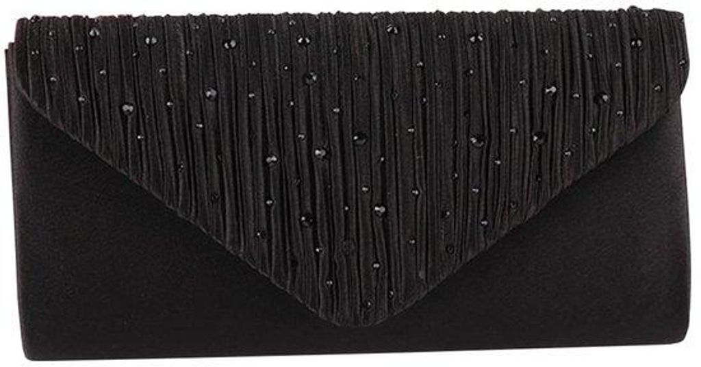 Glitzernde Clutch Handtas mit Strass für Hochzeit und Abendveranstaltung Schwarz