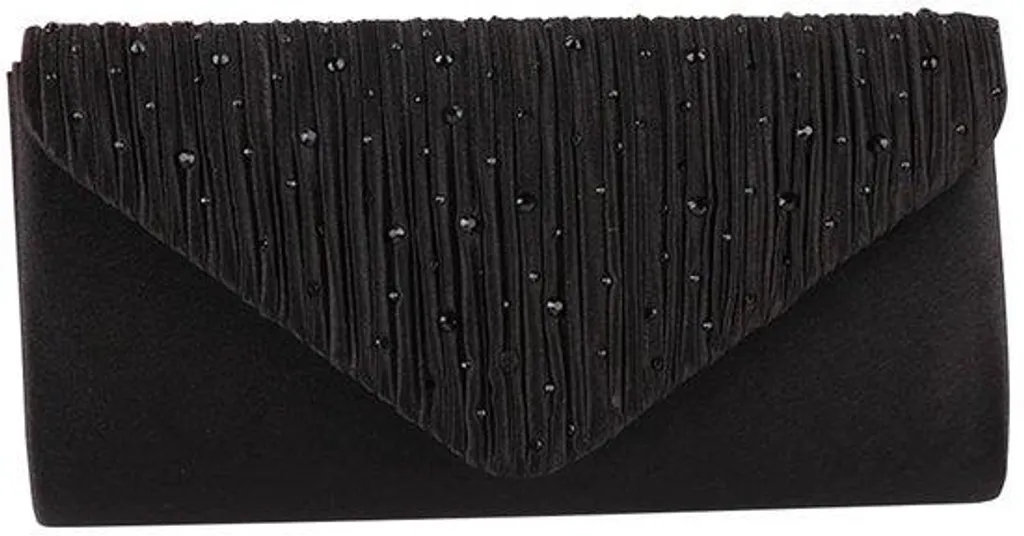Sublimez votre tenue de soirée avec cette pochette noire à strass