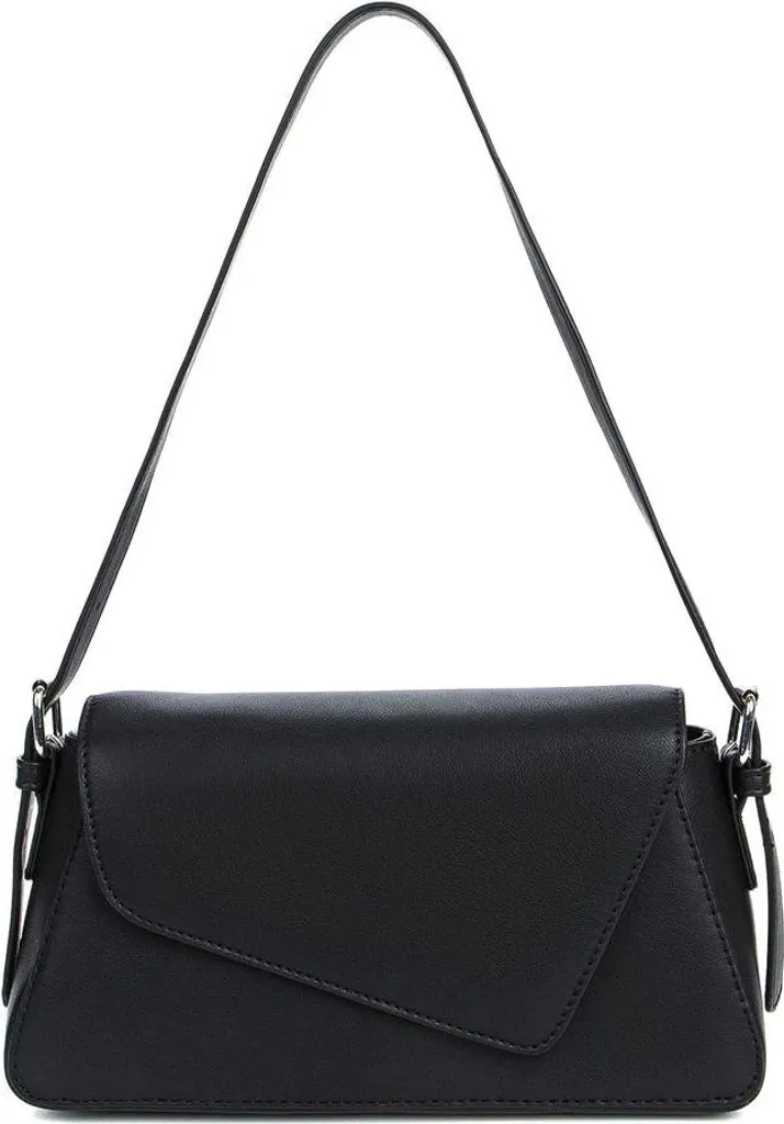 Sac à bandoulière femmes noir chic en simili cuir souple format compact