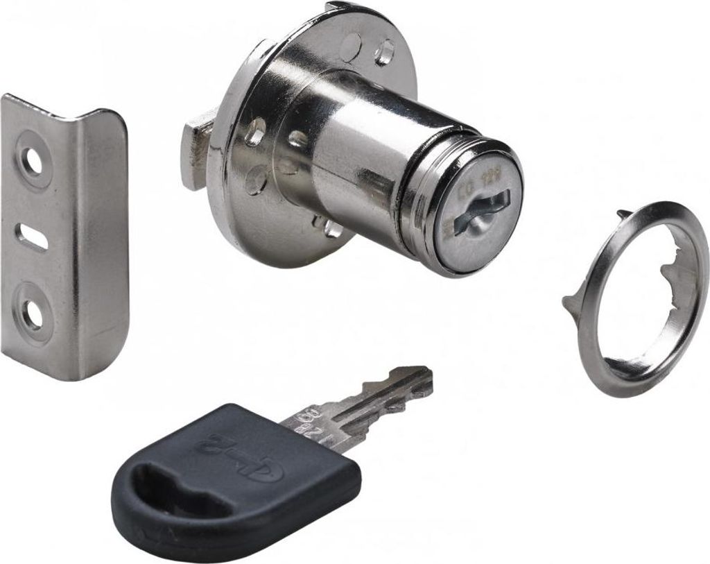 HETTICH 18 mm umkehrbares Stahl-Einsteckmöbelschloss Produktbild 