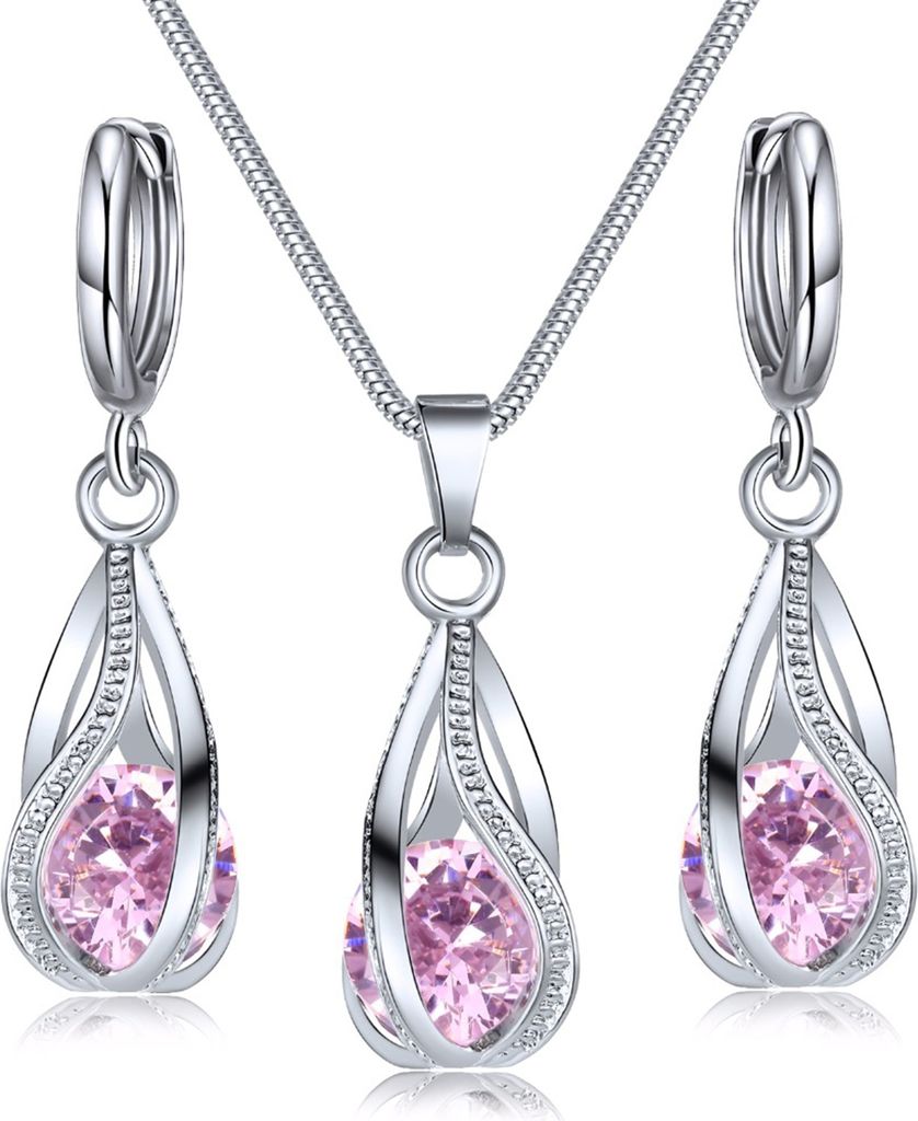 1 Set Anhänger Ohrringe Strass Zirkonia Hochglanz Temperament Geometrische Dekoration Shinny Fashion Spiralförmige Halskette Set Frauen Zubehör