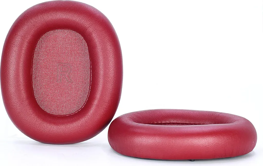 INF 2 Cuscinetti auricolari compatibili con B&O Beoplay H95 ANC, ricambio magnetico in pelle di pecora rossa e memory foam