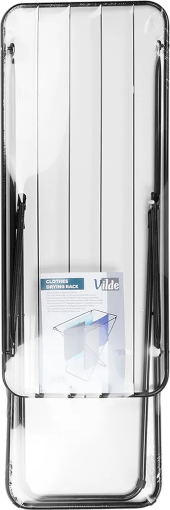 Séchoir à Linge Pliable Noir 93cm Vilde - Structure en Acier Renforcé - 8