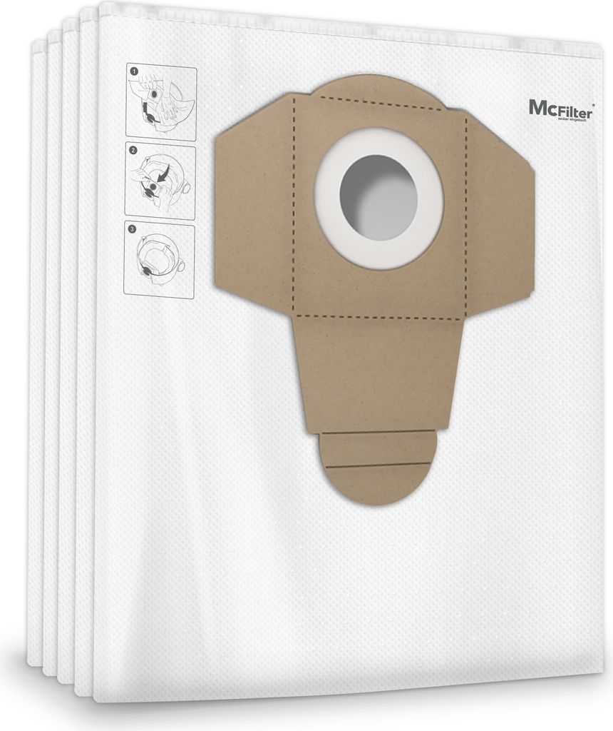 McFilter | 20 Staubsaugerbeutel 40l | kompatibel für ALLE Einhell 40 Liter Nass-Trockensauger | Schmutzfangsack passend wie 2351195