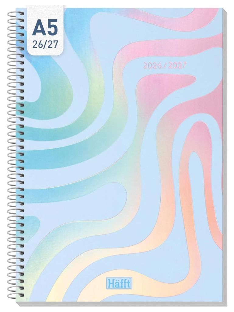 Häfft College-Timer - Schülerkalender 2026/2027 / A5 / Shiny Waves / Häfft-Verlag