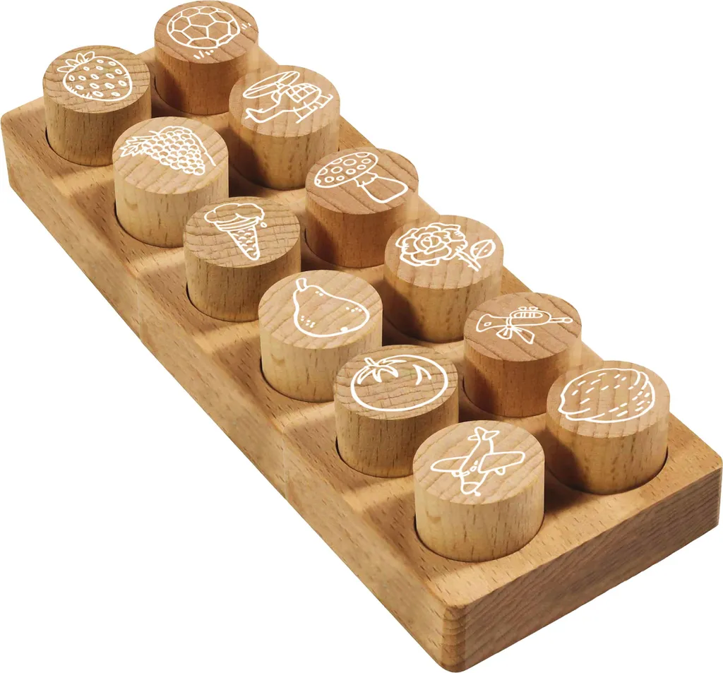 COLOP 9C 165226 Woodies Set de Timbres Mix en Bois pour Loisirs Créatifs