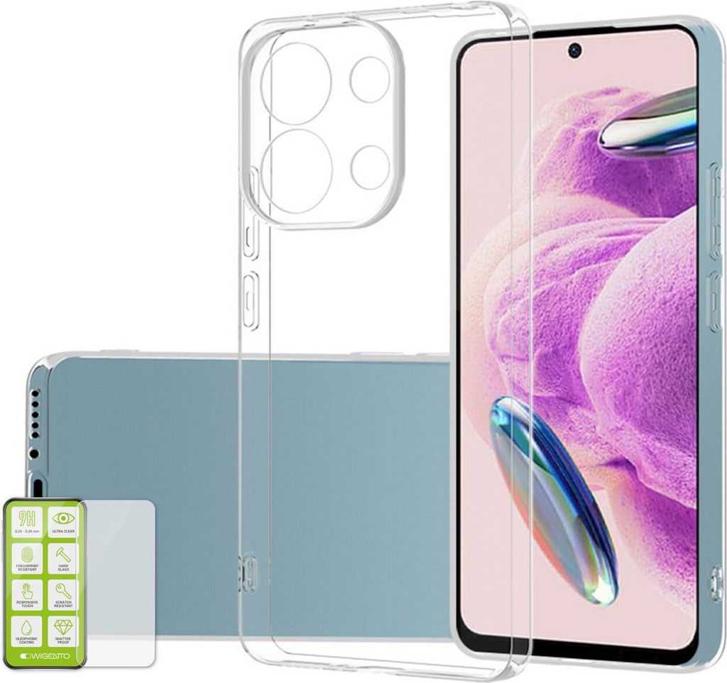 Für Xiaomi Poco M6 Pro 4G / Redmi Note 13 Pro 4G Silikon Hülle H9 Glas Handy Tasche Etuis Cover Case Kappe