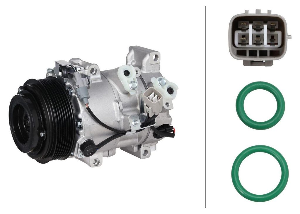 Klimakompressor 12 V Ø 115 mm HELLA Thermo-Expertise passend für u.a. LEXUS GS