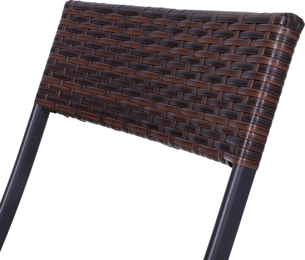 Mobilier de Jardin Compact Résine Tressée Solution Gain de Place Set - 7