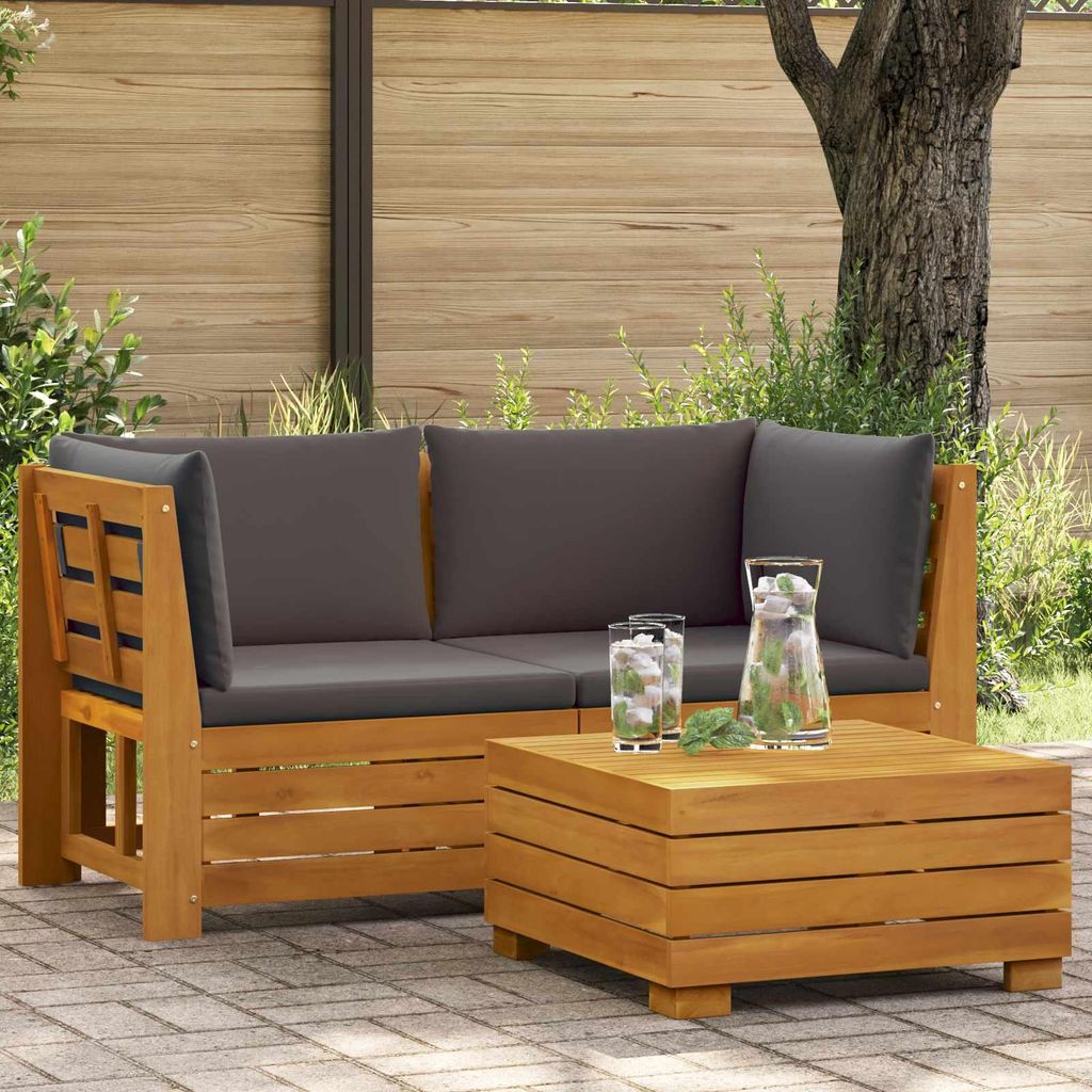 Maison Exclusive - 2-tlg. Garten-Lounge-Set aus massivem Akazienholz Braun