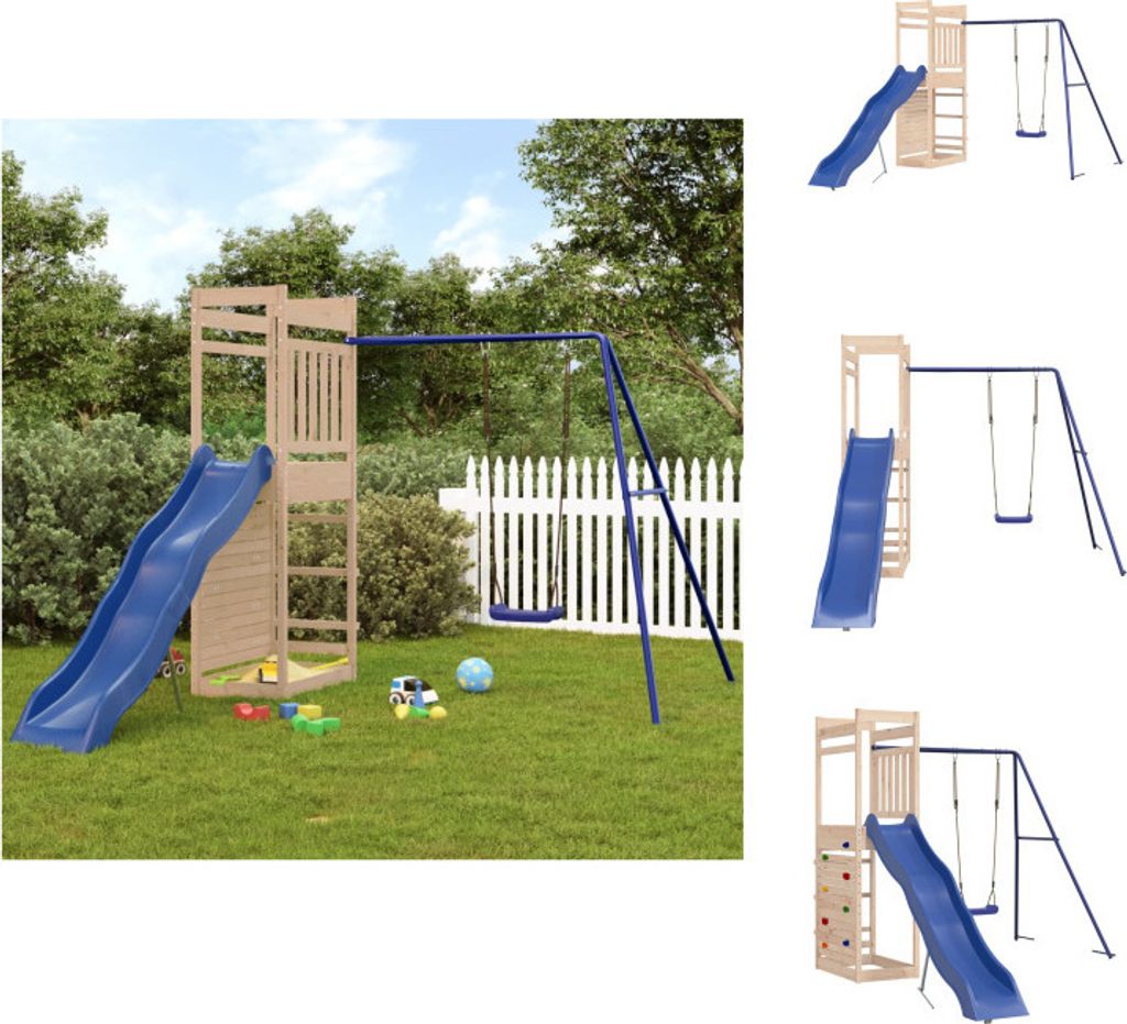 vidaXL Spielturm Massivholz Kiefer -  Schaukeln & Produktbild 