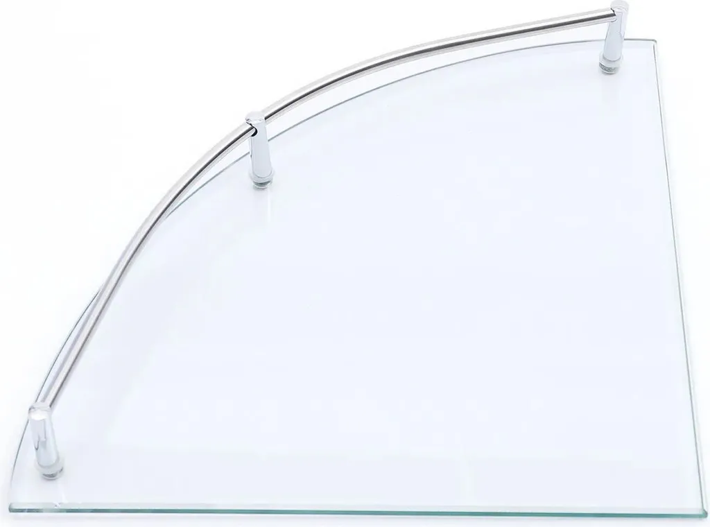 Tablette murale d'angle en verre trempé pour salle de bain - 23cm