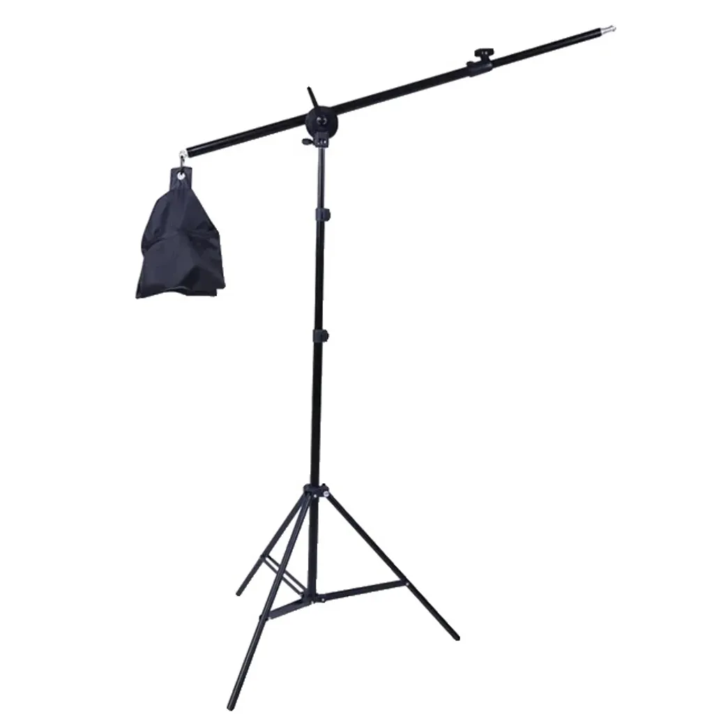 Pied d'éclairage stable anti-basculement avec bras et sac de lestage