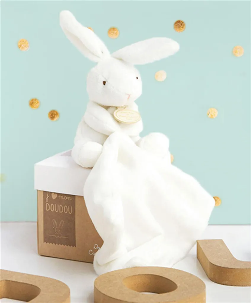Doudou Lapin en Coffret Naissance - Petite Peluche avec Ami Crapaud