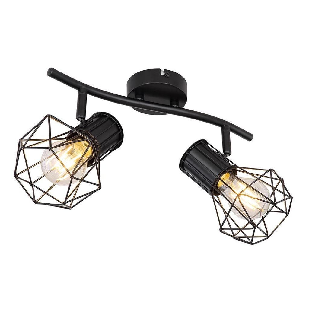 Deckenleuchte, Käfig-Design, Spots verstellbar, L 34 cm
