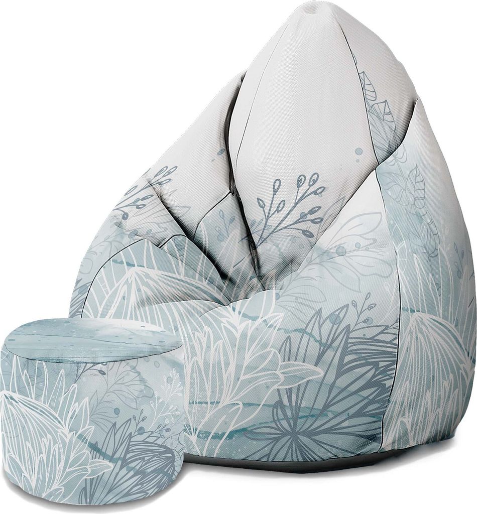 Dreamroots Bean Bag 80x80x120cm Sitzsack mit Lehne und Hocker und Bezug Sitzkissen Boden Sack Bubibag Sitzsack Sitzsack mit Füllung mit protea luxury