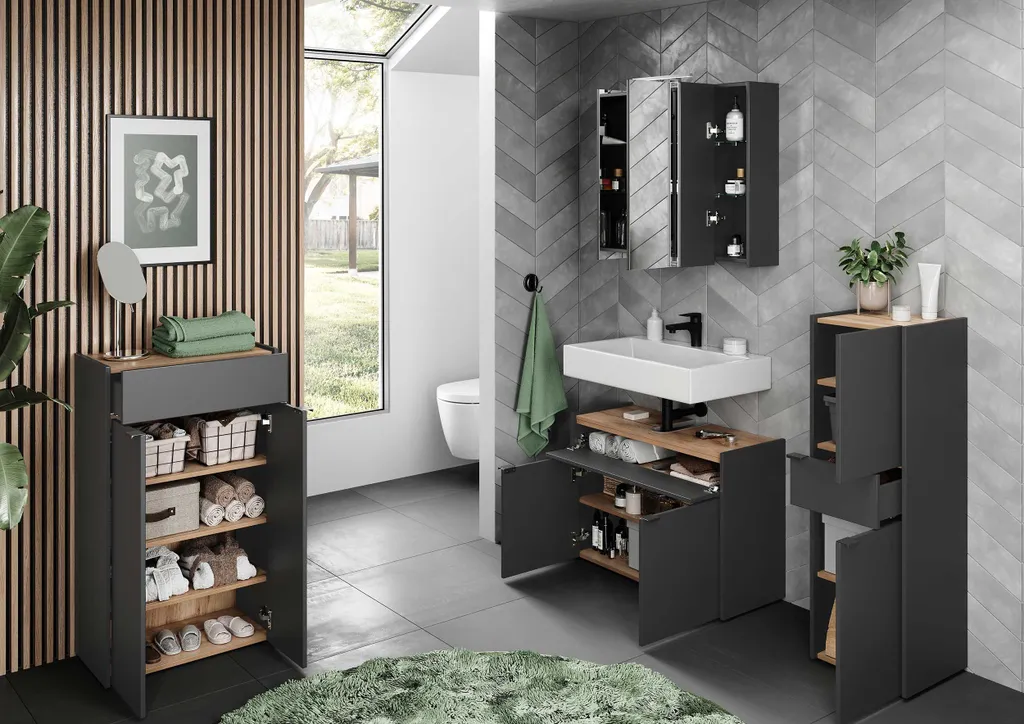 Commode Graphite avec Portes GW-Forano Germania 4499-549 Design Compact - 6