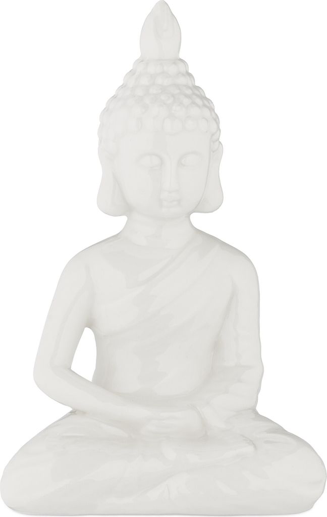 Relaxdays Buddha Figur sitzend, 17 cm hoch, Produktbild 