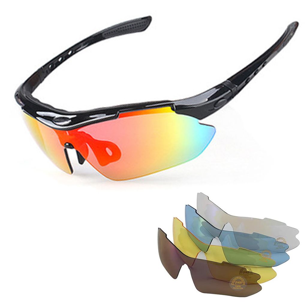 5 Linse Polarisiert Fahrradbrille Sportbrille Sonnenbrille UV400 Radbrillen 