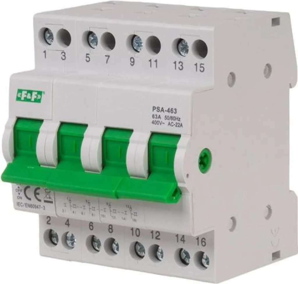 Commutateur groupe électrogène 4P 63A - Inverseur manuel pour tableau