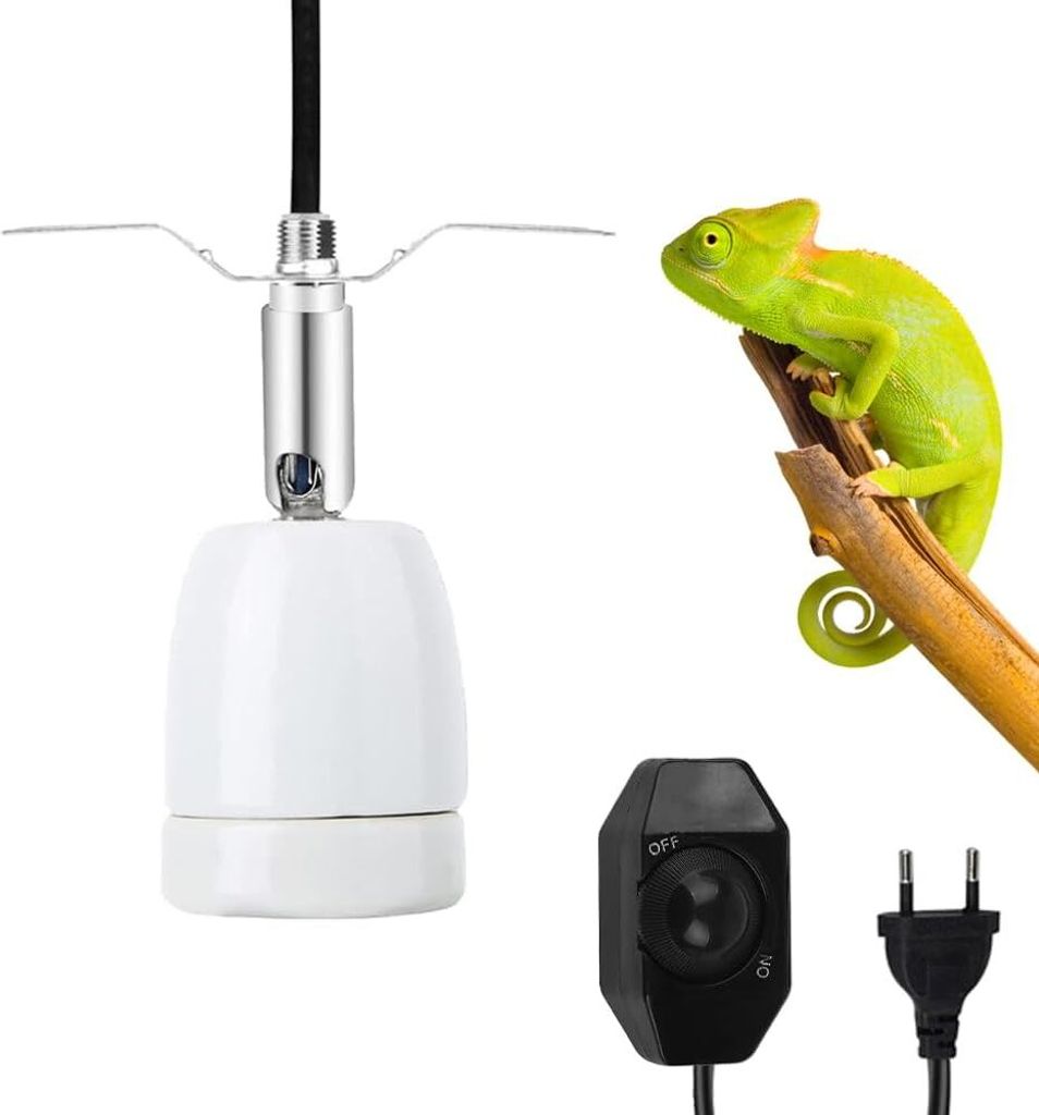 Heiz Lampenfassung, Keramik Wärmelampe Lampenfassung E27 Fassung mit Schalter 360? Drehbar Heizlampensockel Keramik-Heizlampe für Aquarium Reptil...