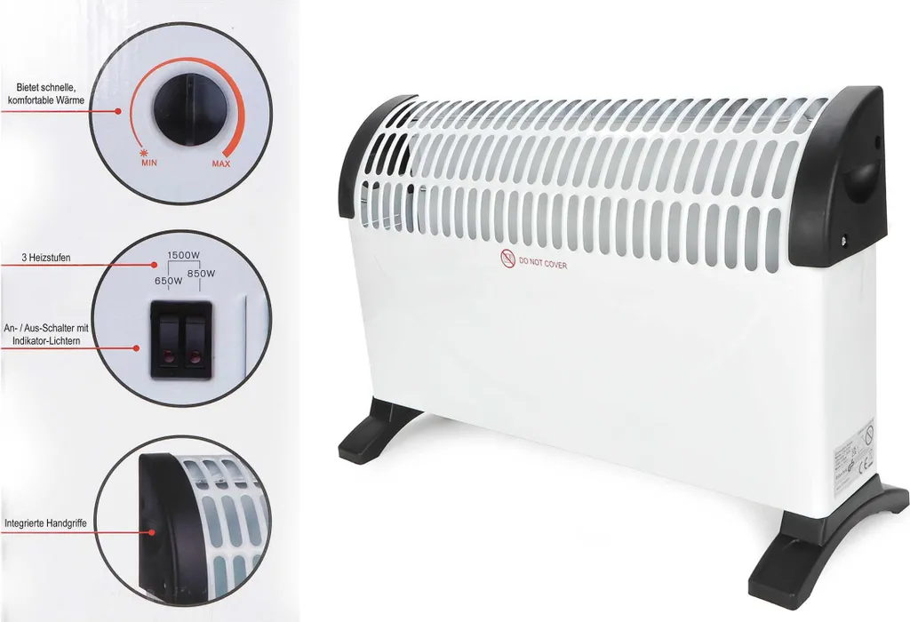 Radiatore Elettrico Alpina 1500W Bianco - Efficienza e Calore Rapido - 13