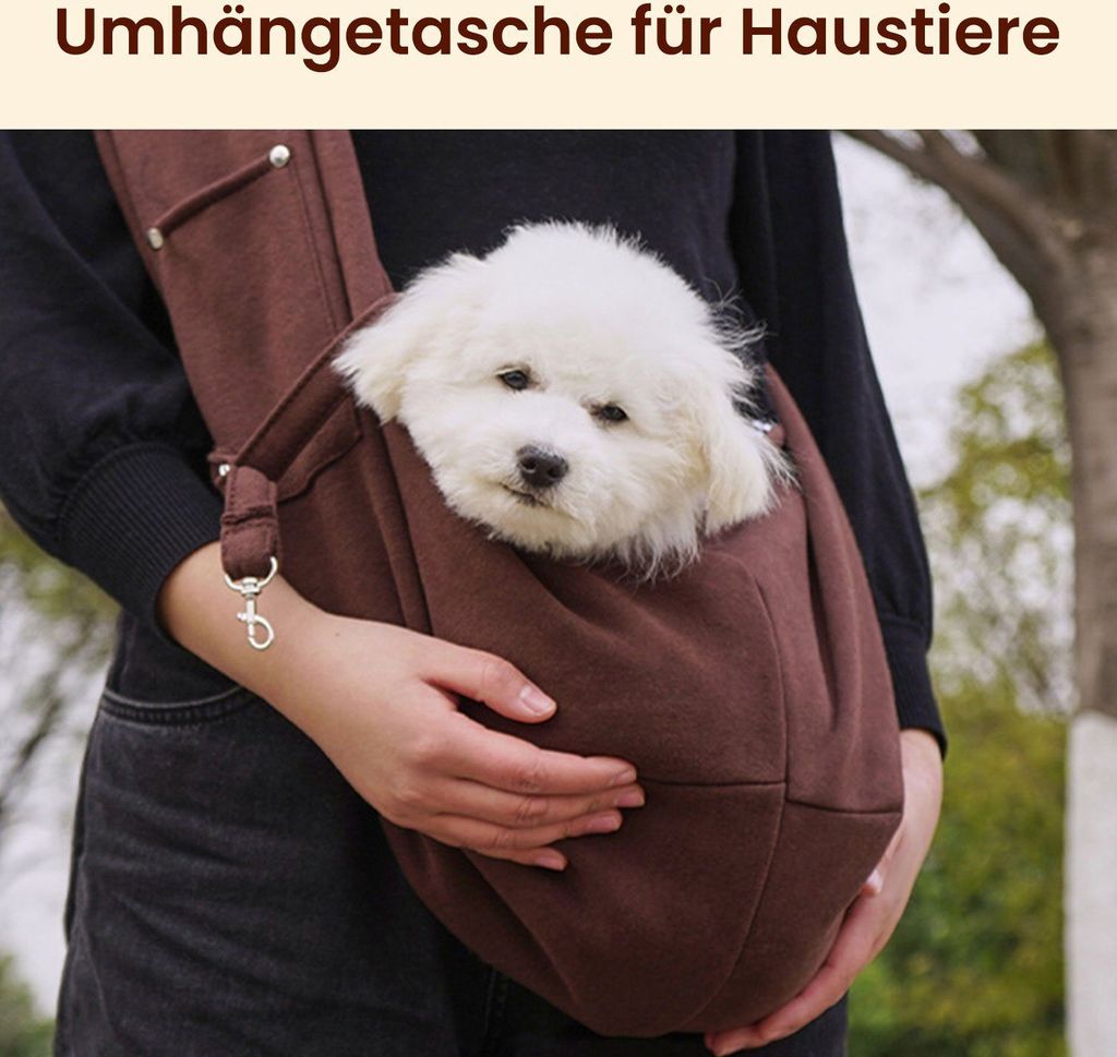 Hundetragetasche Bis 7,5 Kg – Verstellbar, Doppelseitig, Mit Sicherheitshaken, Für Spaziergänge & Unterwegs