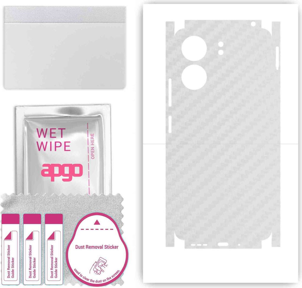 apgo Rückseite + Seiten Schutzfolie, Skin, kompatibel mit Xiaomi Redmi 13C, Hinten Displayschutzfolie aus Vinylfolie, kratzfest, einfache Montage ...