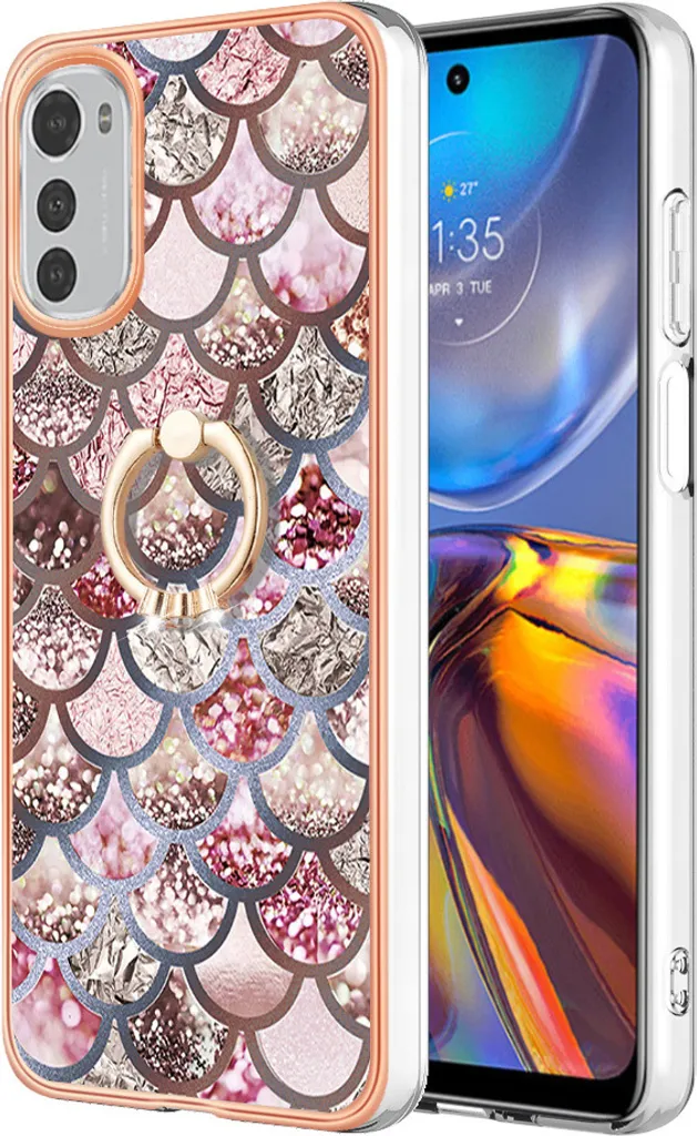 SEAHAI Cover Antiurto Per Motorola Moto E32 / E32S – Custodia Militare Con Anello Metallico E Supporto Magnetico, Nero
