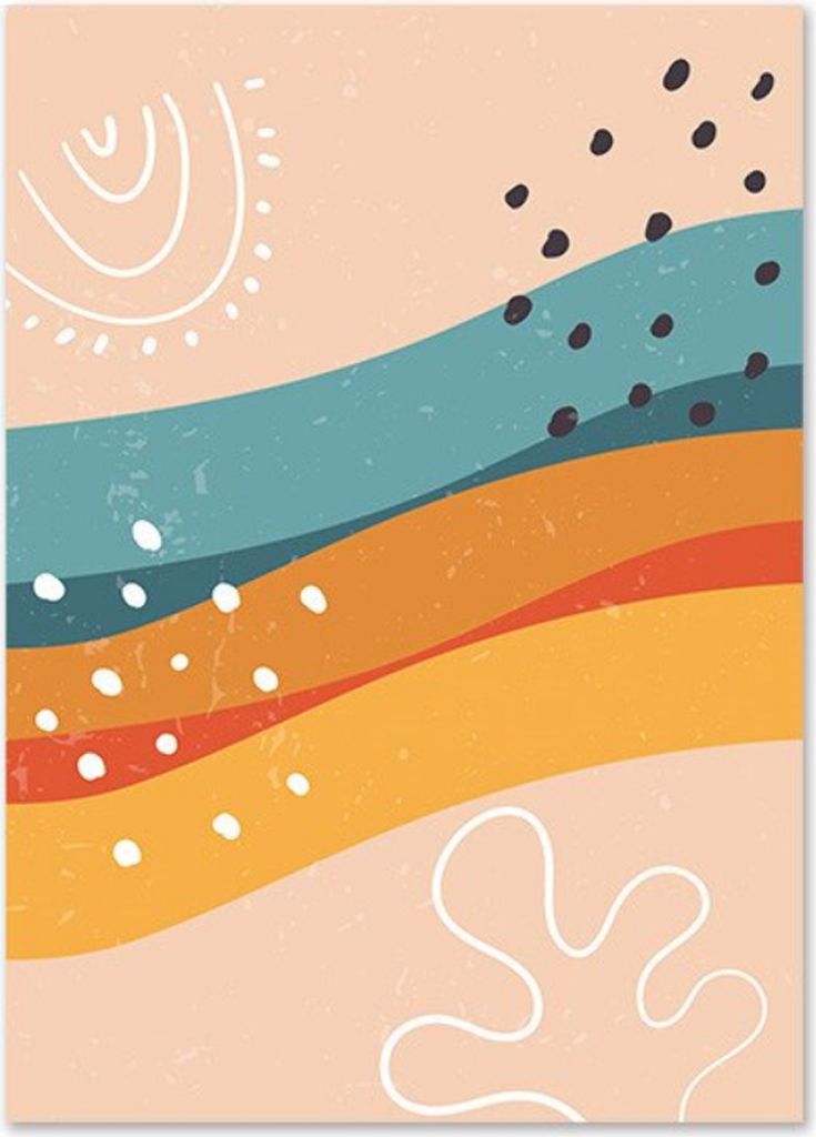 TPFLiving Kunstdruck LW-1073 (OHNE RAHMEN) Poster - Leinwand - Wandbild - Hochauflösender Giclée-Druck, langlebig und hochwertig - Sonne, Regenbo...