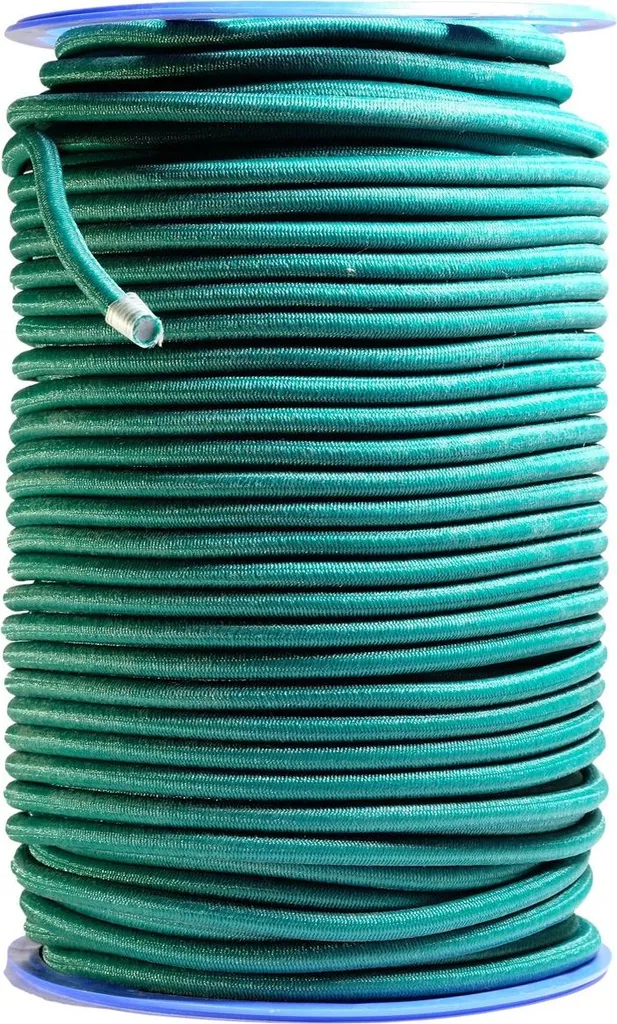 Tendeur élastique 9 mm vert 50m pour stopper l'envol des bâches