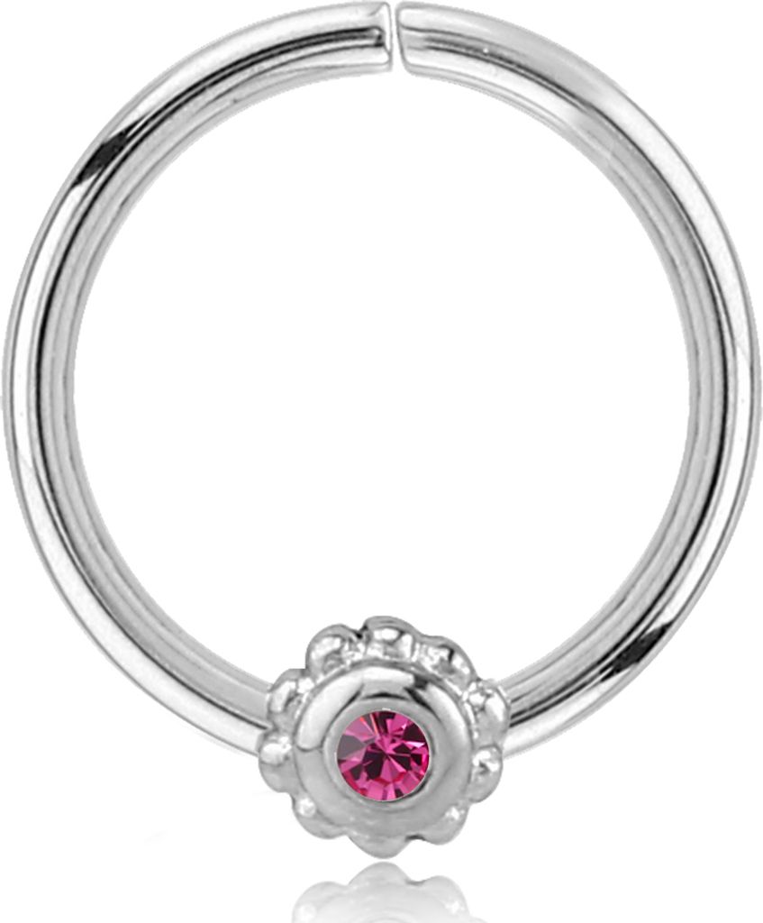 viva-adorno Knorpel Piercing Ring Kristall Ohrpiercing Helix Cartilage Tragus Nasenring 316L Chirurgenstahl verschiedene Farben Z489,Ring 1x silber...