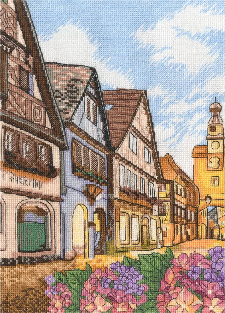 Kit Ricamo RTO M955 Old Town Street | Tutto Incluso per Hobby Relax