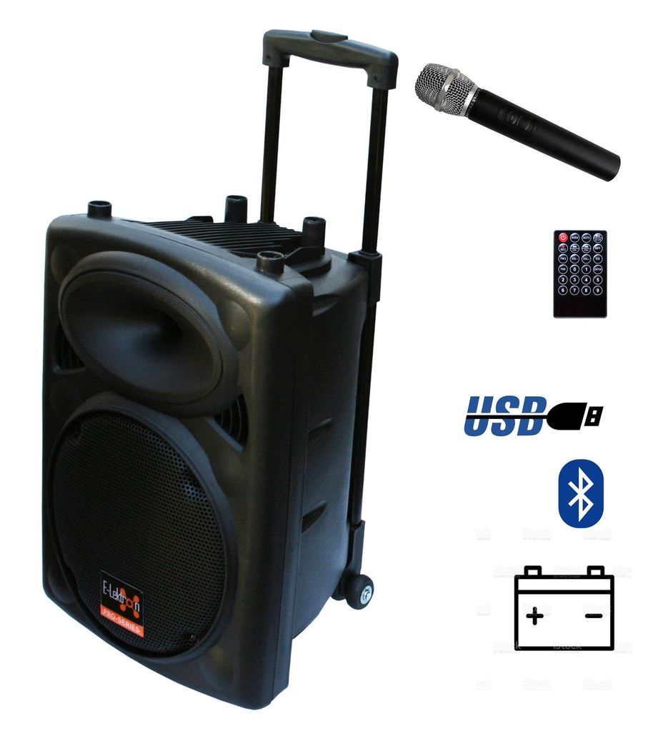 E-Lektron EL25-M MK-III 500W mobile PA Soundanlage Akku-MP3-USB-Bluetooth inkl. UHF Funkmikrofon Soundsystem