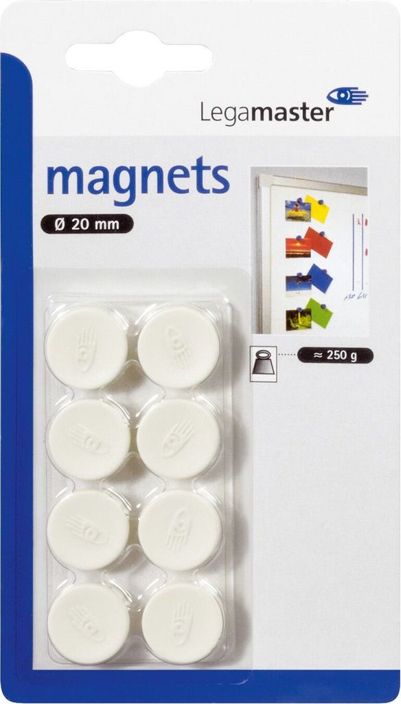Legamaster - Magnet Legamaster 20mm 250gr Weiß | Blasen Sie ein 8 -Stück | 10 Stück
