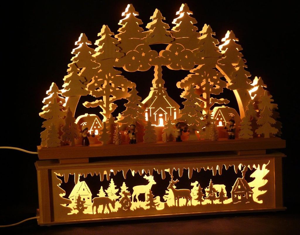 Original Erzgebirgischer Marken Schwibbogen Lichterbogen 50 x 43 cm K50-3_135