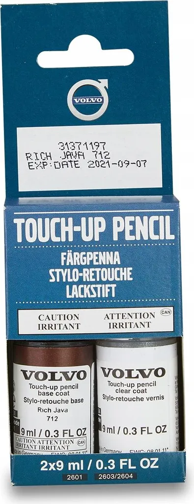 Stylo de peinture Volvo Rich Java 712 original pour rayures auto - 2