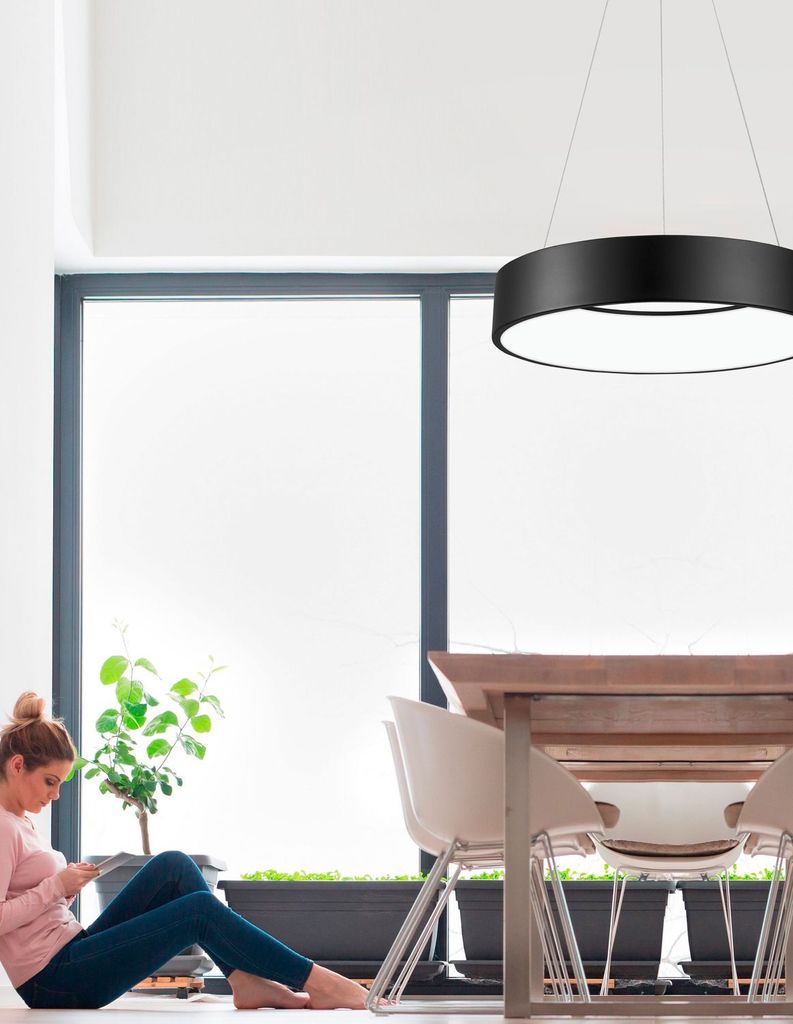 Nova Luce RANDO LED Pendelleuchte Schwarz 42W Warmweiss Produktbild 