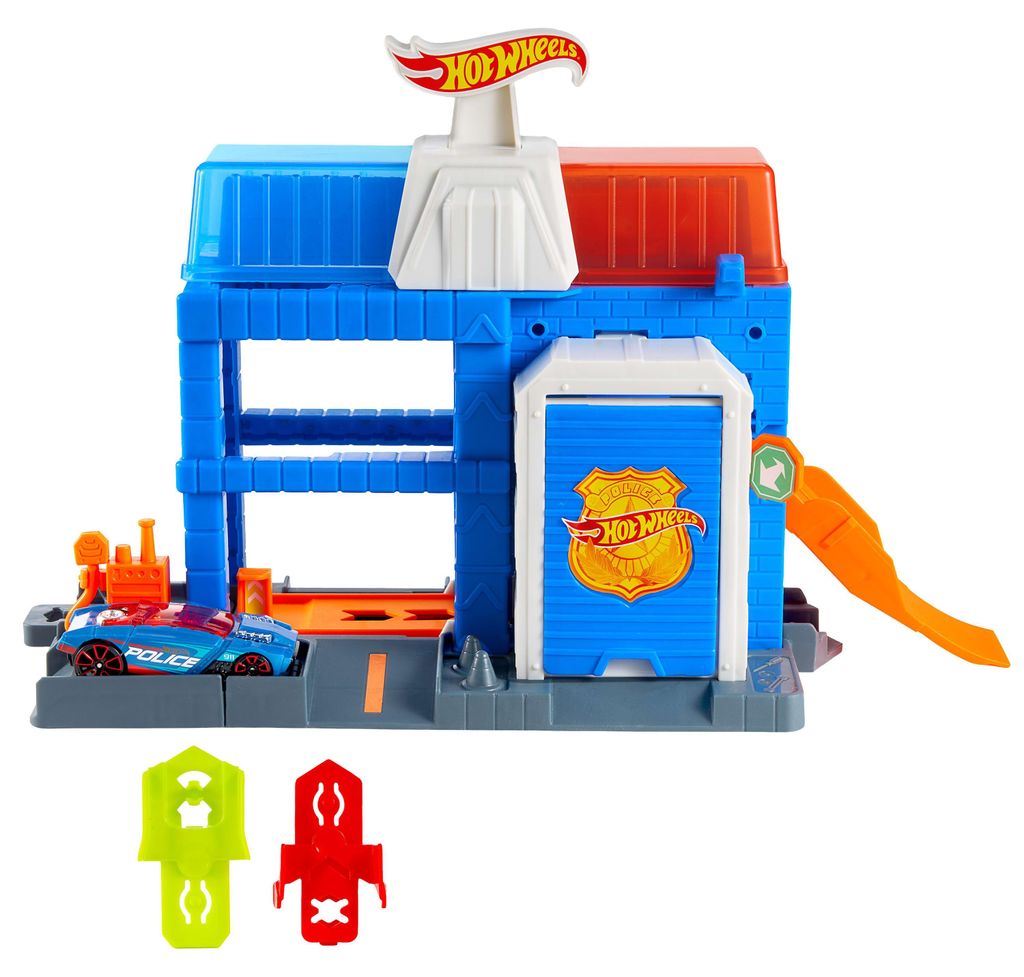 Hot Wheels City Downtown Polizeistation-Spielset und Produktbild 